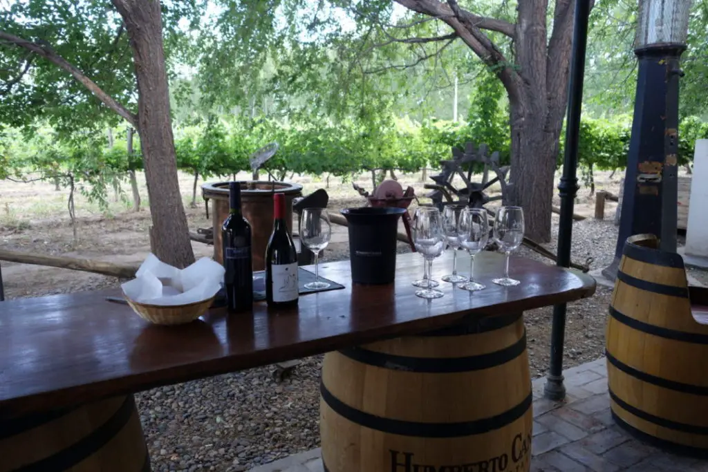 The outdoor tasting area at Huberto Canale