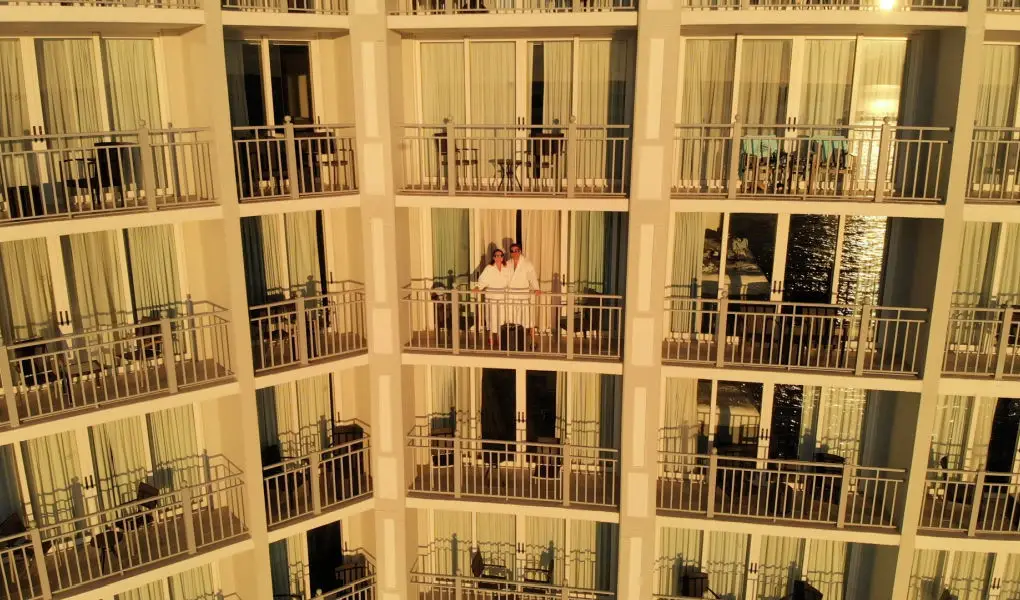 Marriott Sanibel Harbour Resort & Spa balcony at sunset