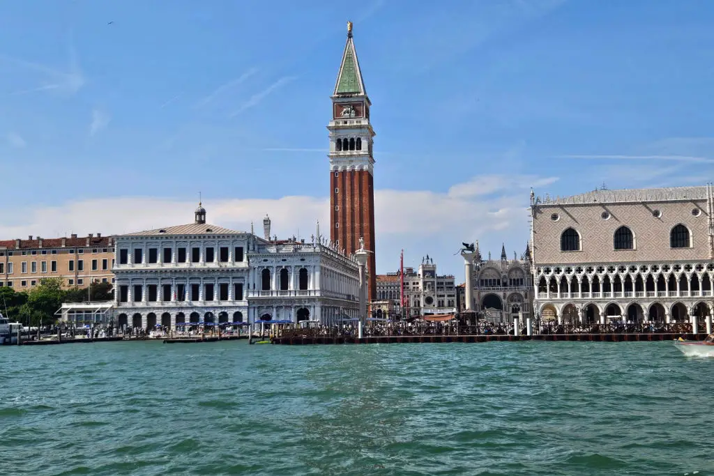 St. Mark's Basilica and Campanile bell tower in Piazza San Marco, Venice Italy