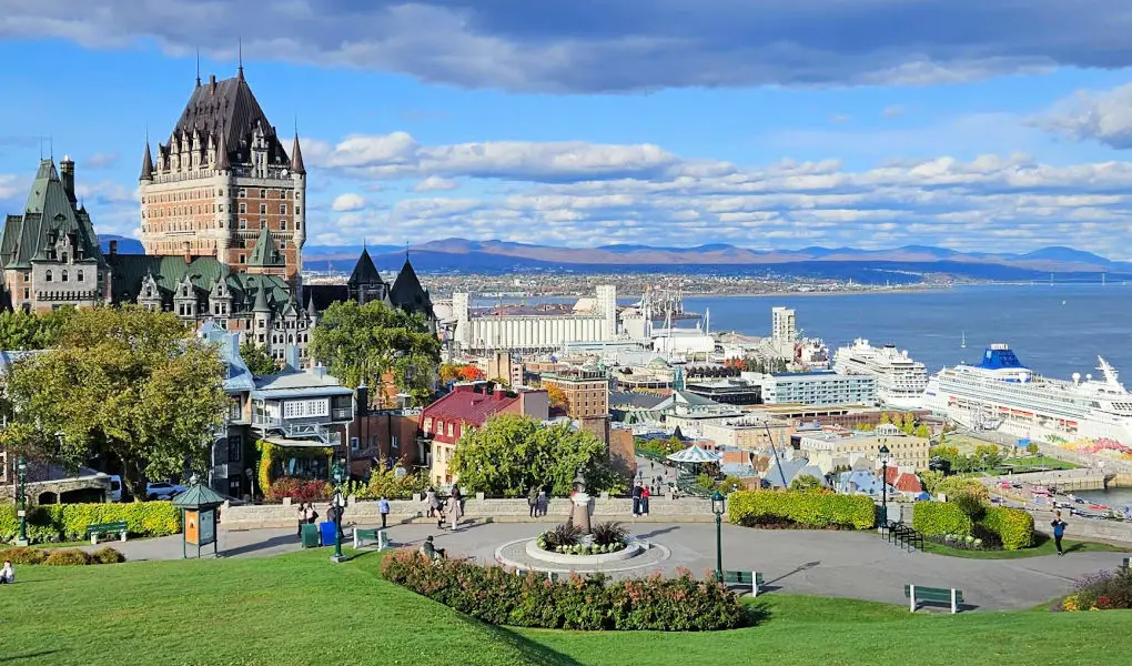 quebec city viewpoint with cruise port