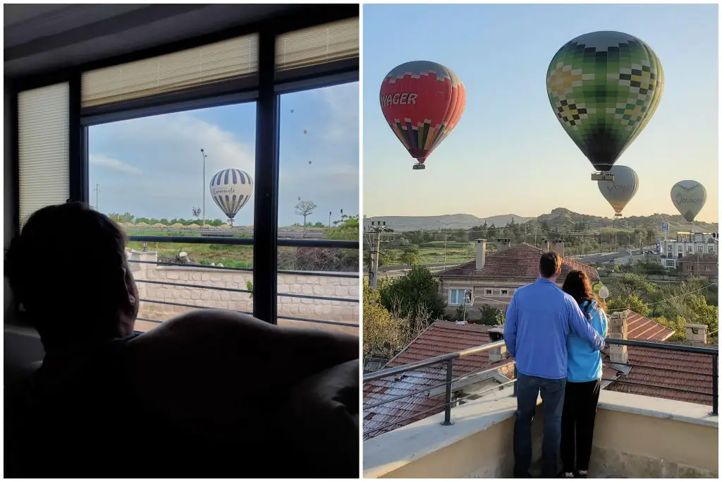 Ortahisar cappadocia apartment rental hot air balloons sunrise