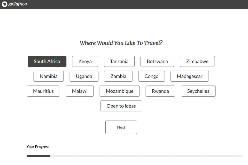 go2africa enquire now quiz to find perfect safari by budget