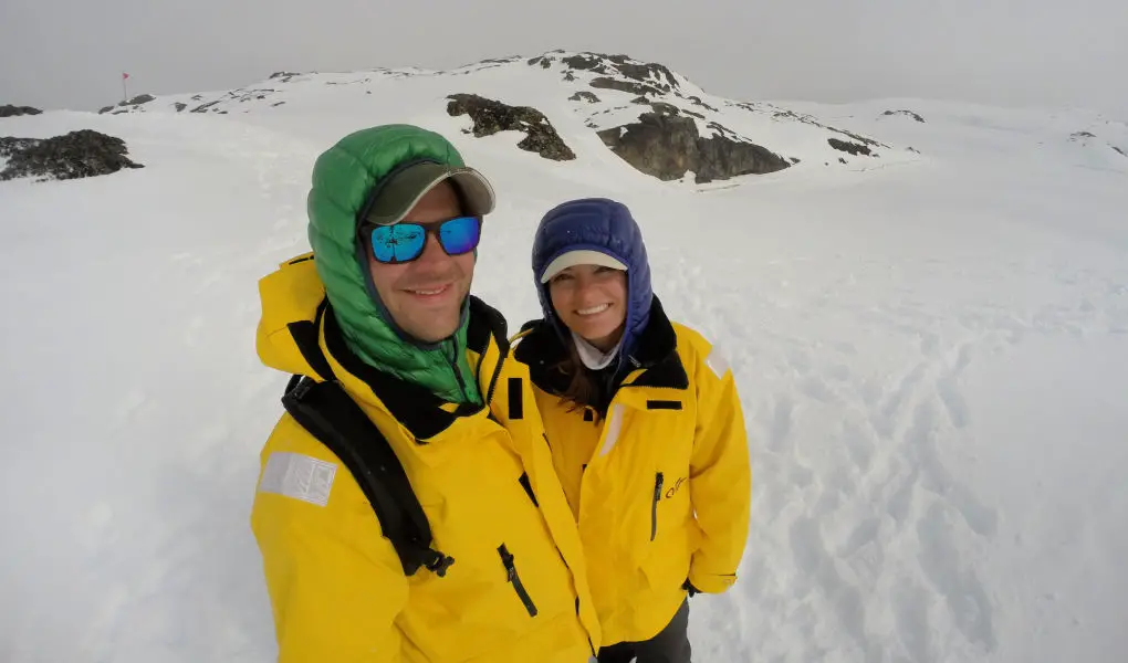 Antarctica walk in the snow