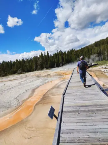 Yellowstone itinerary upper geyser basin orange