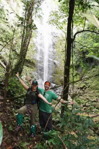 exploring borneo island waterfall